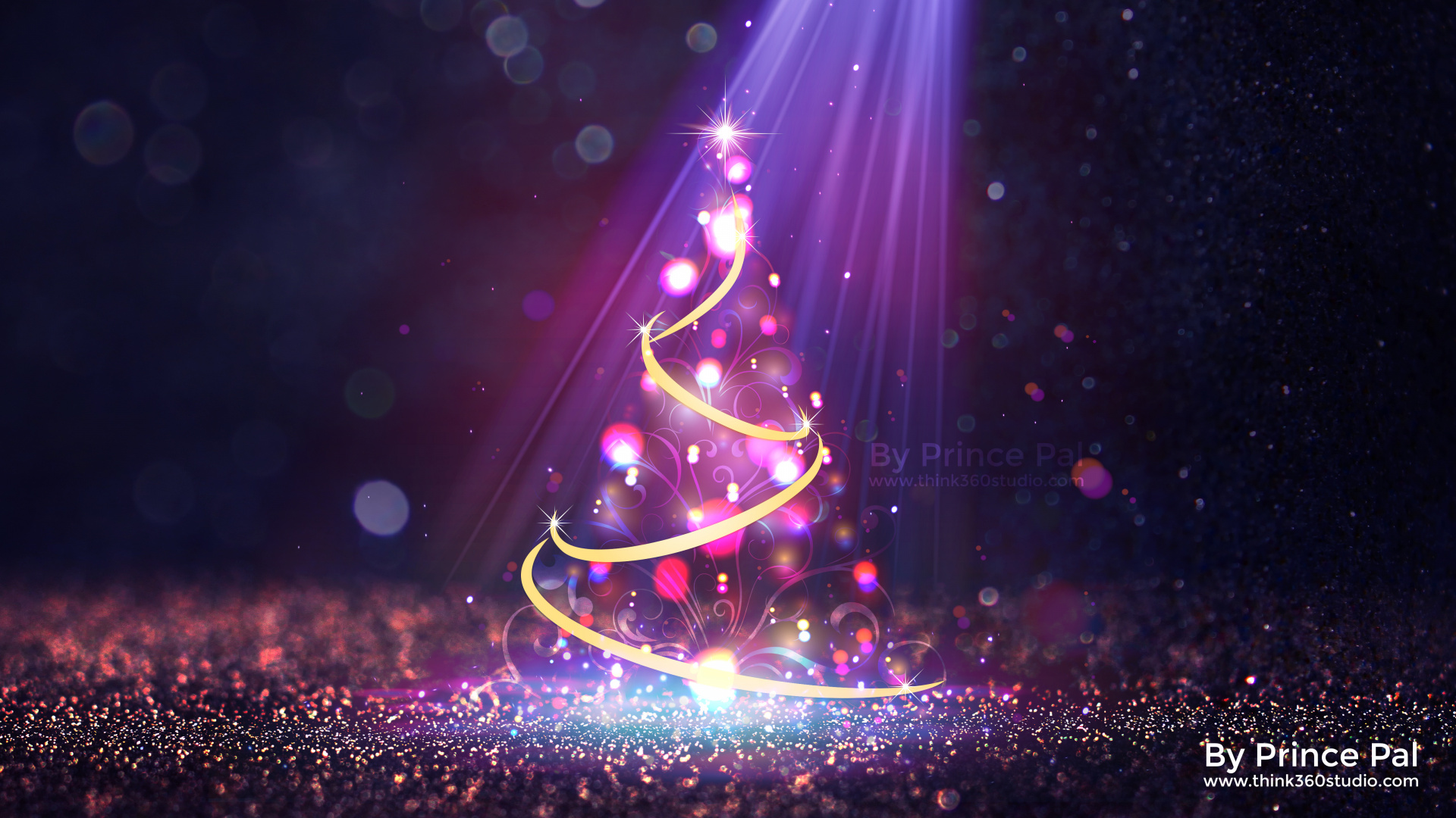 Обои Рождественский день, пурпур, Фиолетовый, этап, свет в разрешении 1920x1080
