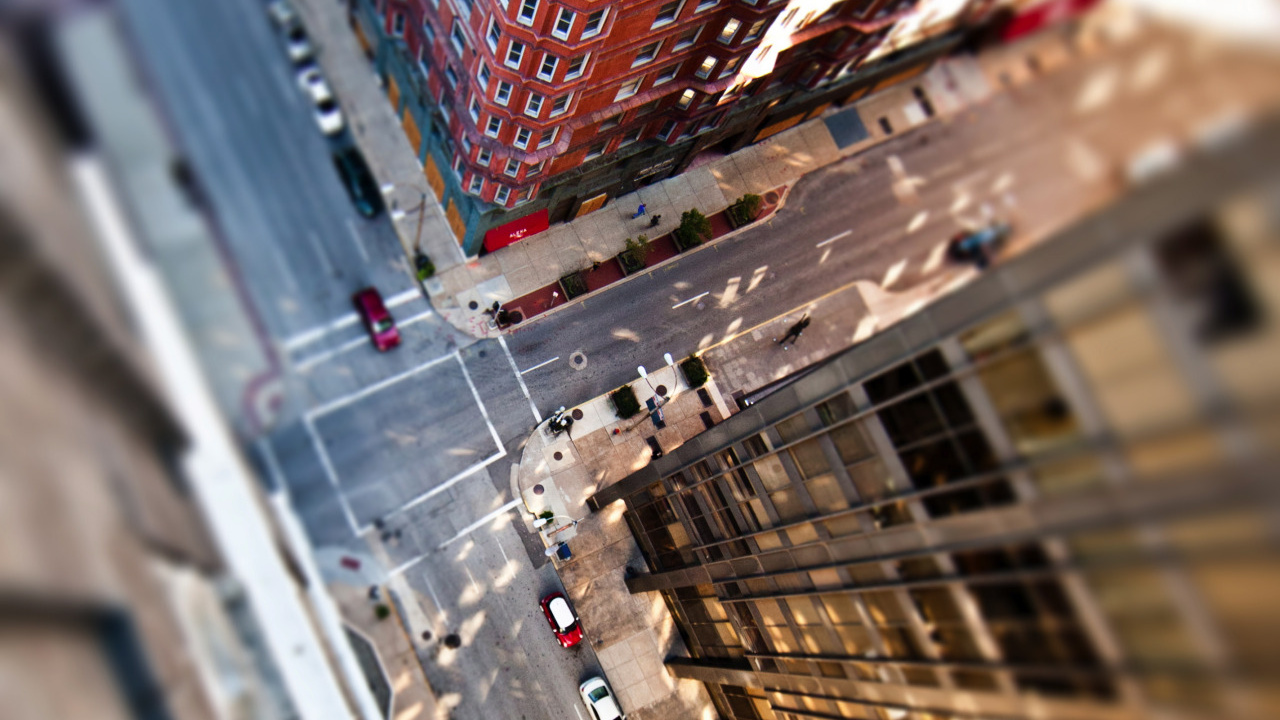 Обои здание, Флэтайрон-Билдинг, арт, древесина, полутона и оттенки в разрешении 1280x720