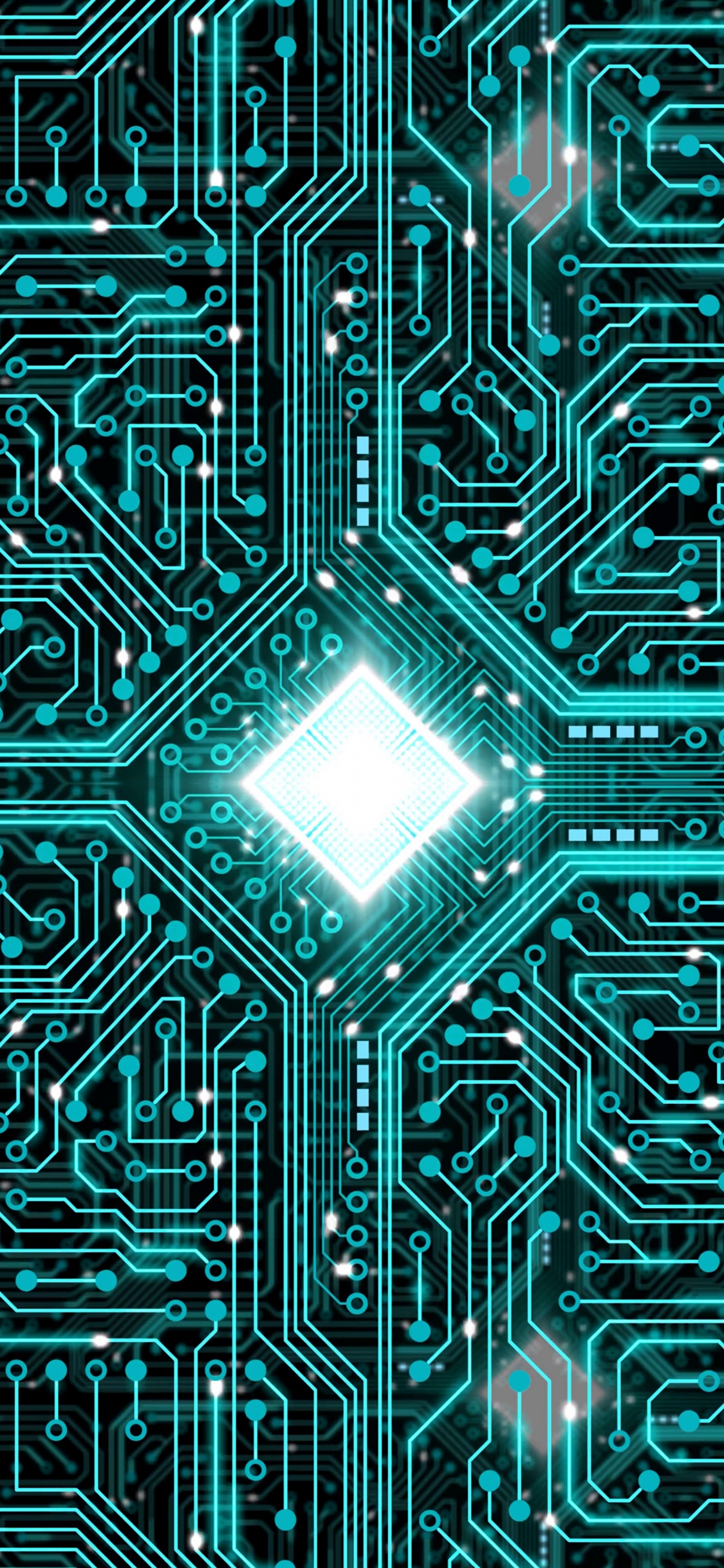 Обои центральный процессор, набор микросхем, материнская плата, электроника, зеленый в разрешении 1125x2436