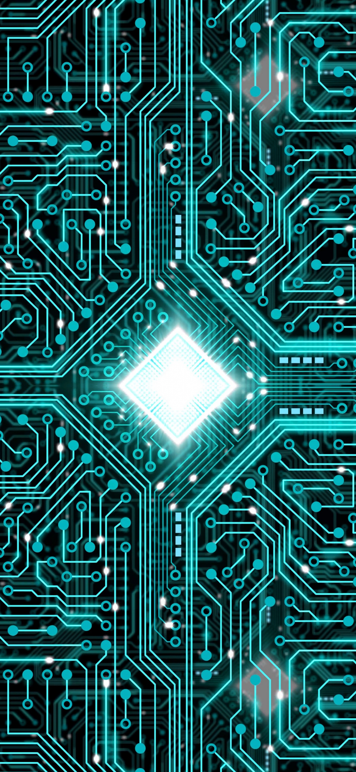 Обои центральный процессор, набор микросхем, материнская плата, электроника, зеленый в разрешении 1242x2688