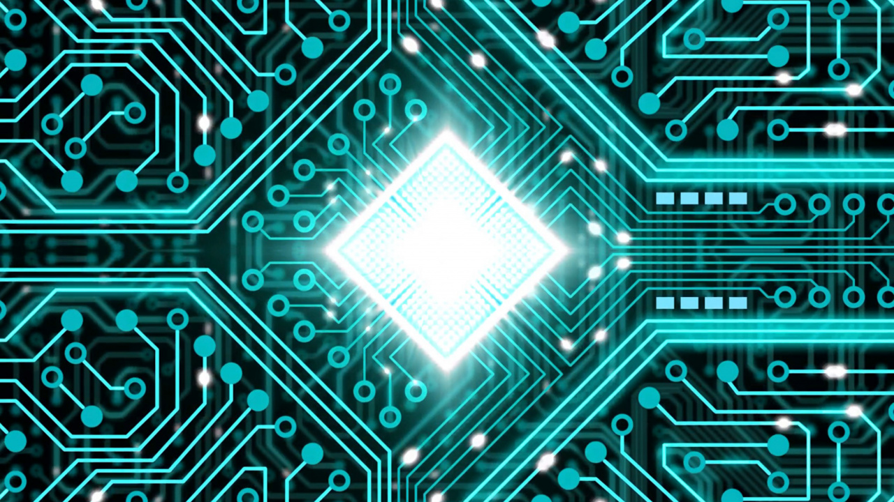 Обои центральный процессор, набор микросхем, материнская плата, электроника, зеленый в разрешении 1280x720