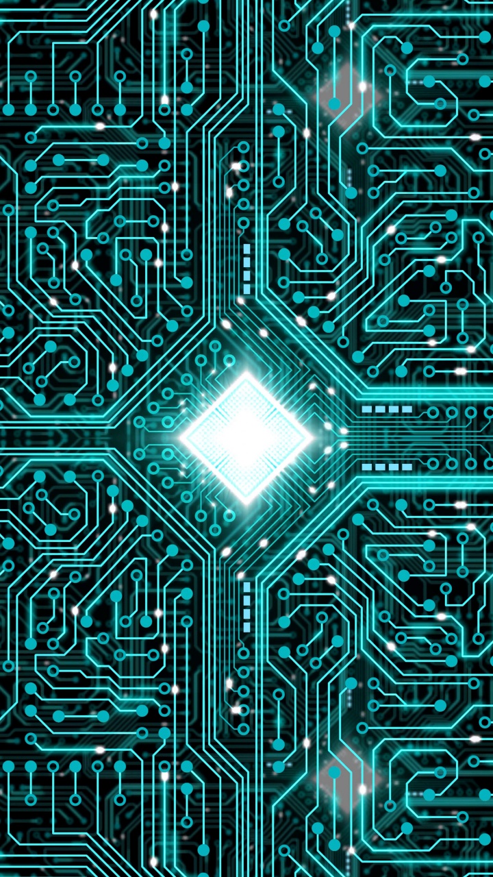 Обои центральный процессор, набор микросхем, материнская плата, электроника, зеленый в разрешении 720x1280