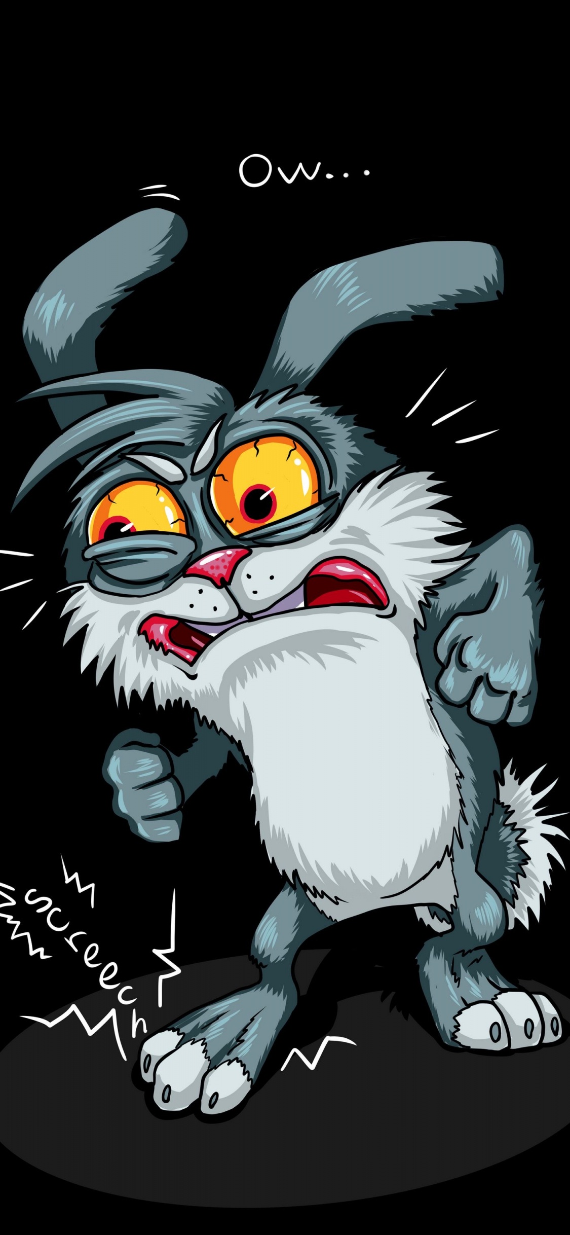 Обои мультфильм, висгун - социальная сеть, мимика, белые, арт в разрешении 1125x2436