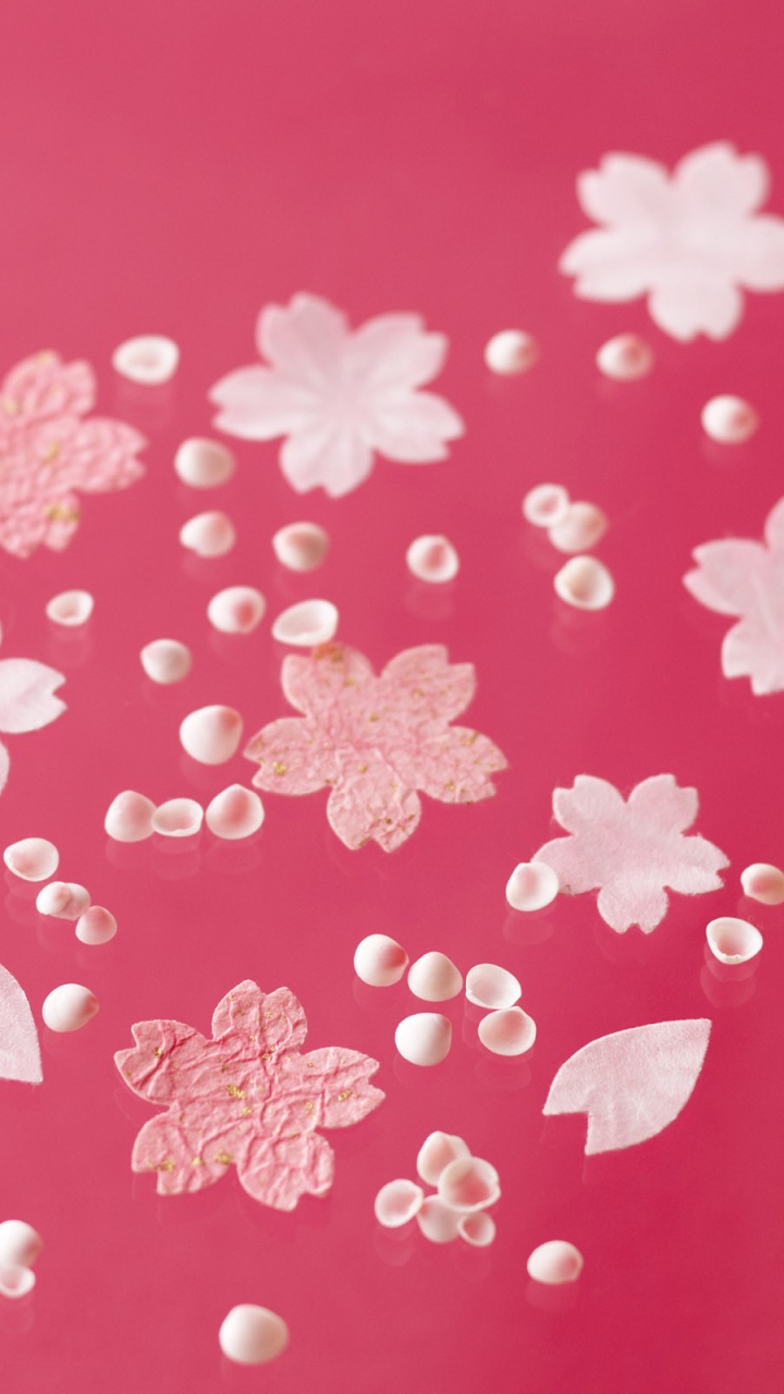Обои розовый, узор, пурпурный цвет, лепесток, цветок в разрешении 720x1280