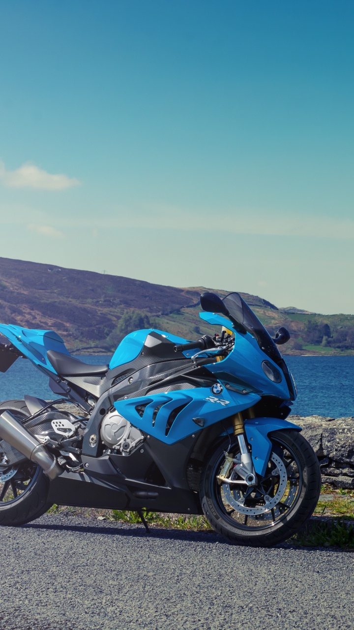Обои БМВ с 1000 РР, спортивный мотоцикл, мотоцикл, гонки BMW нр4, горный рельеф в разрешении 720x1280