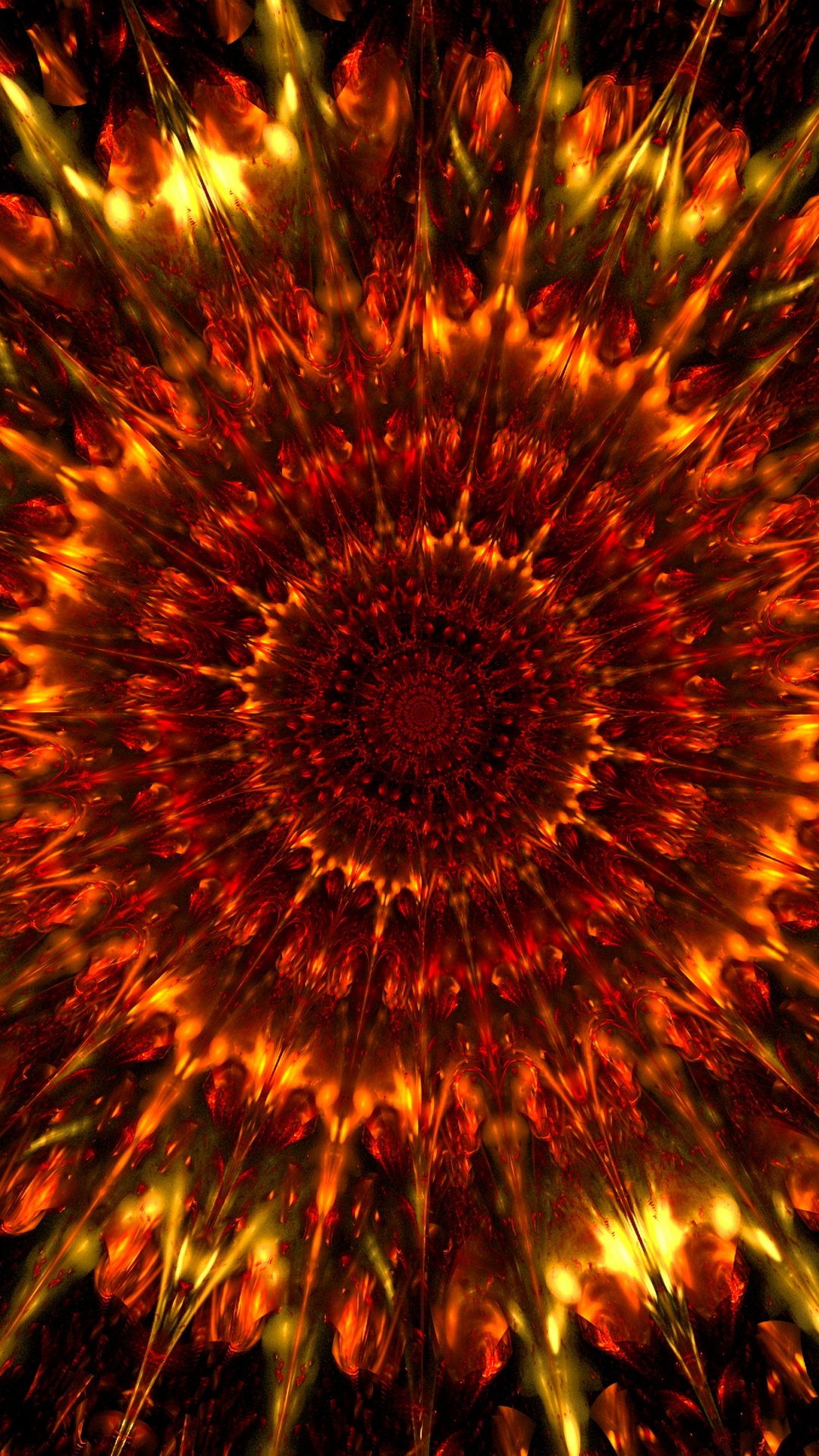 Обои фрактальное искусство, космос, круг, симметрия, арт в разрешении 1080x1920