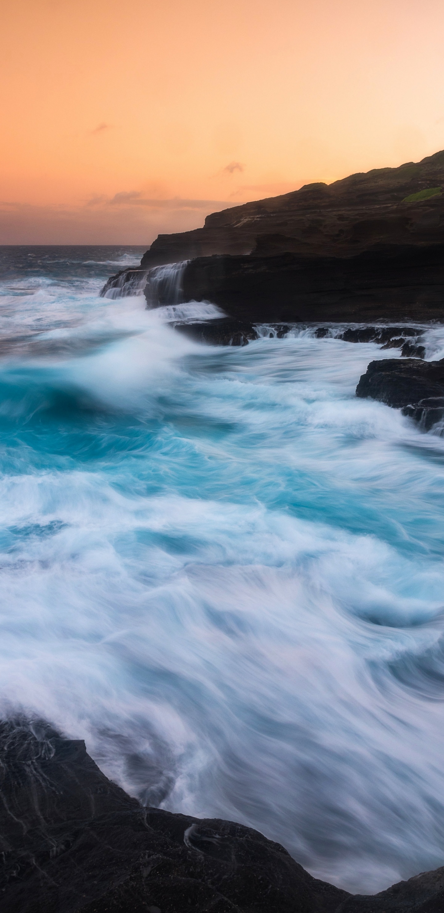 Обои море, пляж, берег, природа, облако в разрешении 1440x2960