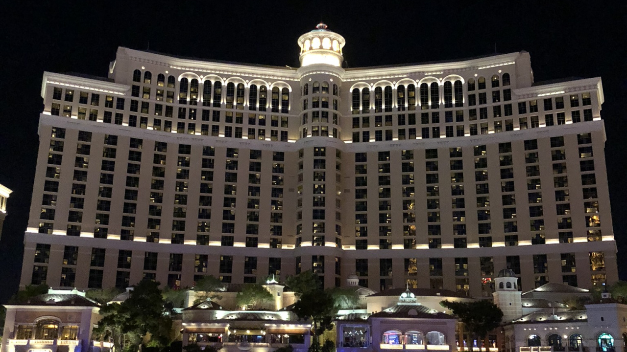 Обои Лас Вегас, США, Отель Белладжио и казино, Bellagio Hotel Casino, Фонтаны Белладжио в разрешении 1280x720