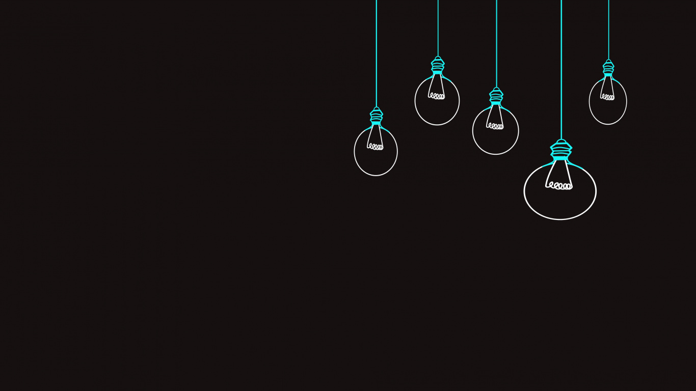 Обои Лампа накаливания, рисование, минимализм, Лампа, свет в разрешении 1366x768