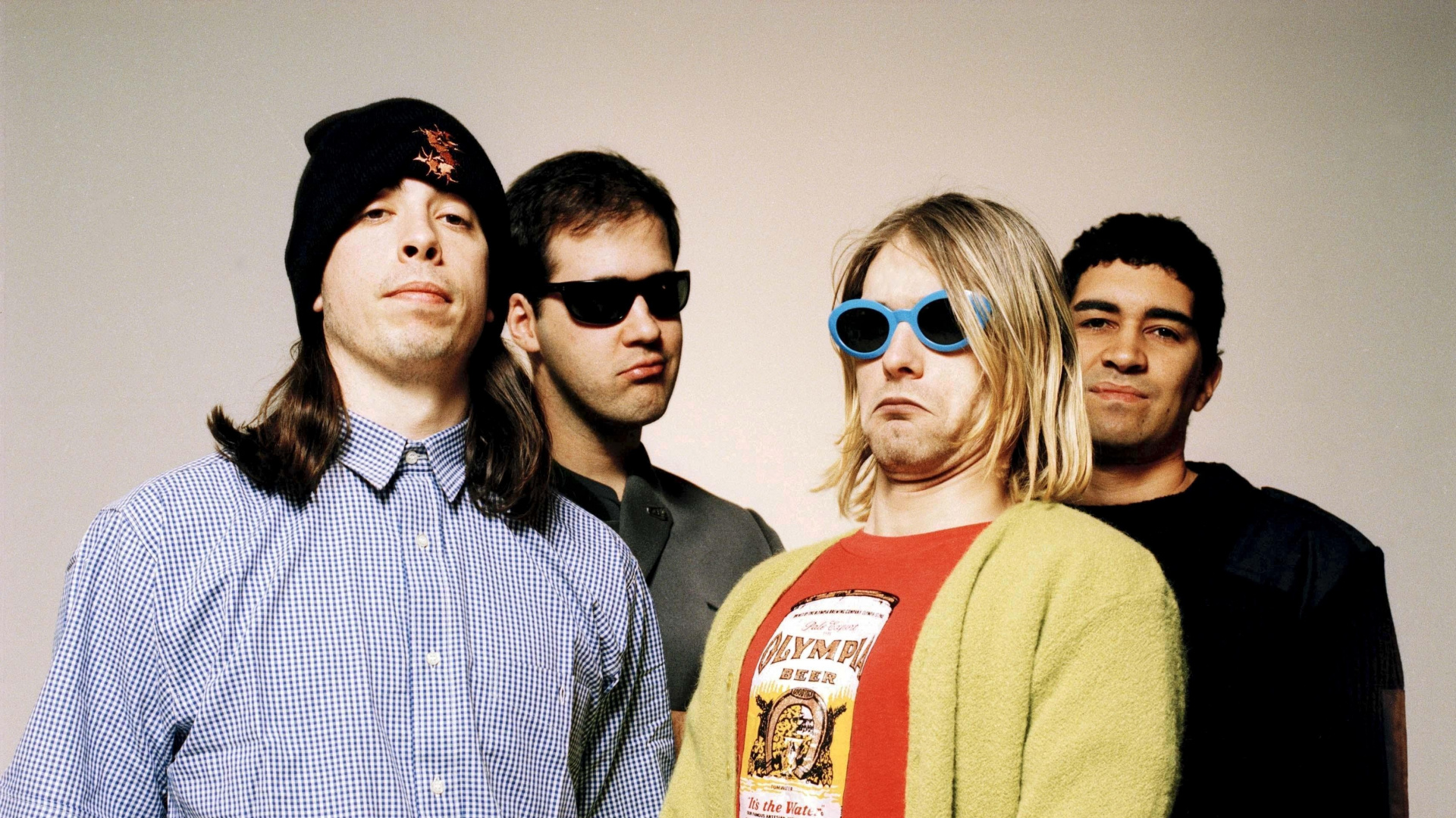 Обои Пэта Смира, Дэйв Грол, нирвана, очки, социальная группа в разрешении 1920x1080