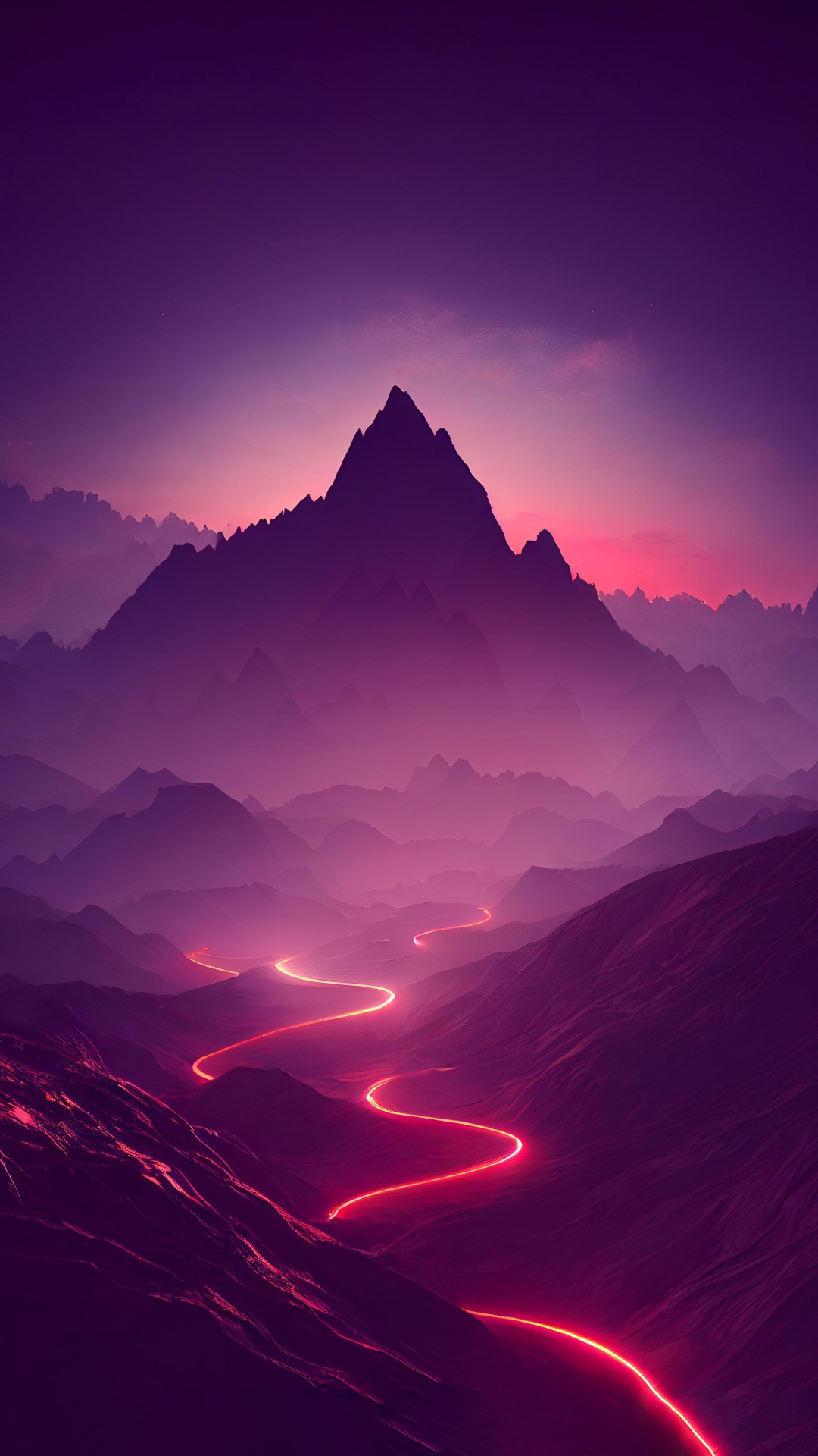 Обои яблоко, атмосфера, гора, природный ландшафт, пурпур в разрешении 1080x1920