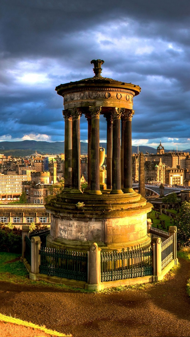 Обои памятник дугалду стюарту, калтон Хилл, памятник, достопримечательность, ориентир в разрешении 720x1280