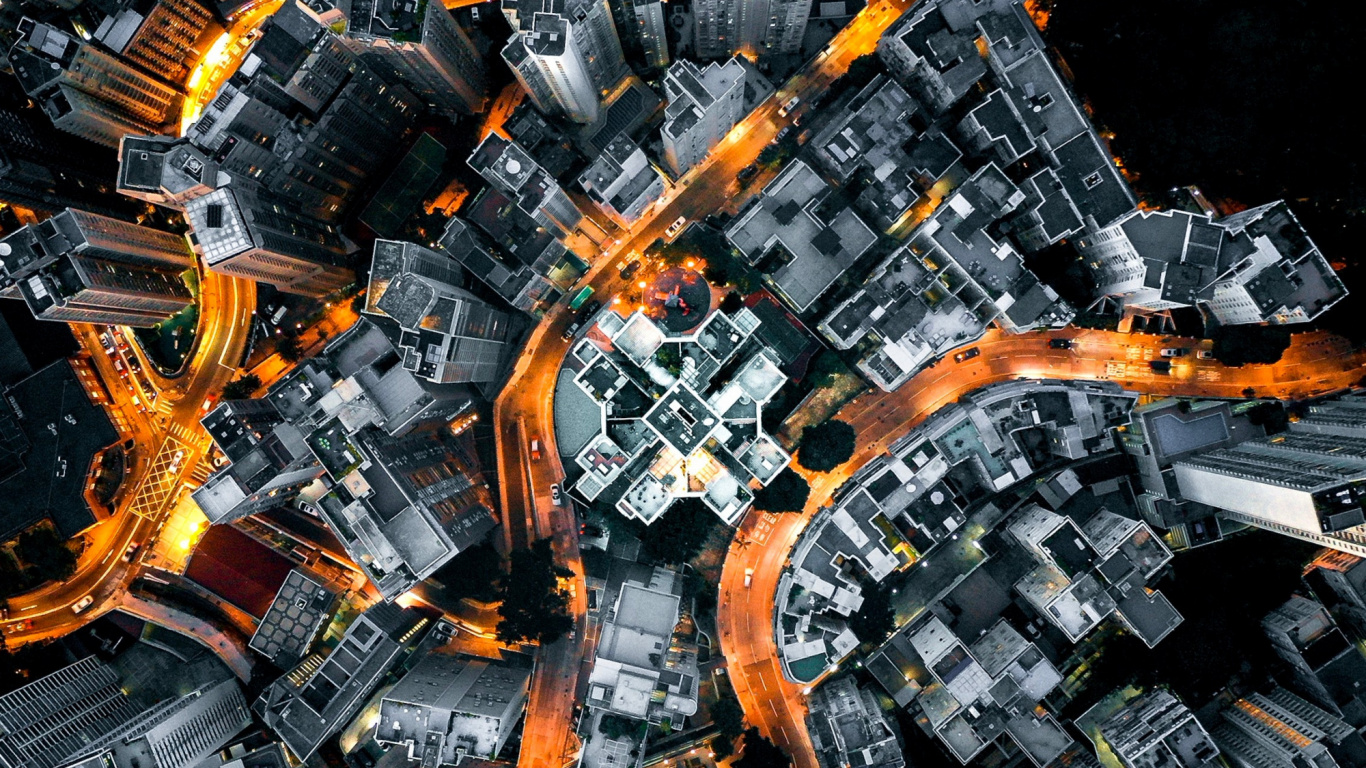 Обои городской дизайн, узор, инженерия, пейзаж, город в разрешении 1366x768