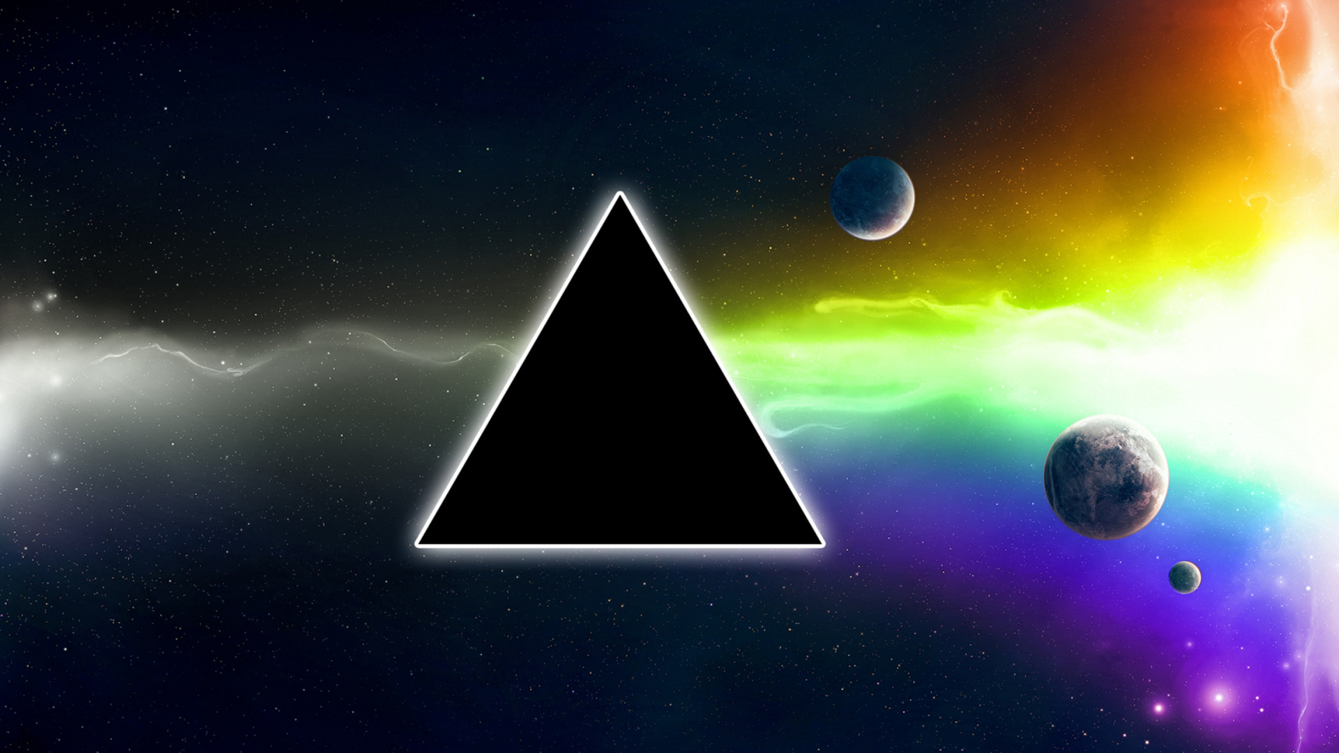 Обои Темная сторона Луны, Pink Floyd, атмосфера, космос, космическое пространство в разрешении 1920x1080