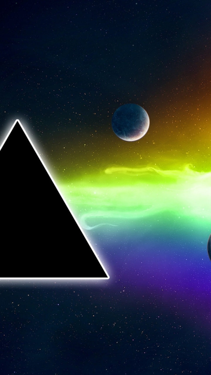 Обои Темная сторона Луны, Pink Floyd, атмосфера, космос, космическое пространство в разрешении 720x1280