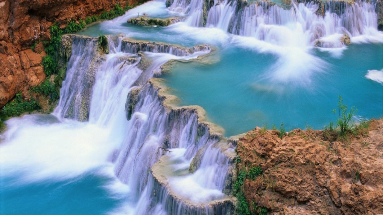 Обои водопад, гидроресурсы, водоем, природа, вода в разрешении 1280x720