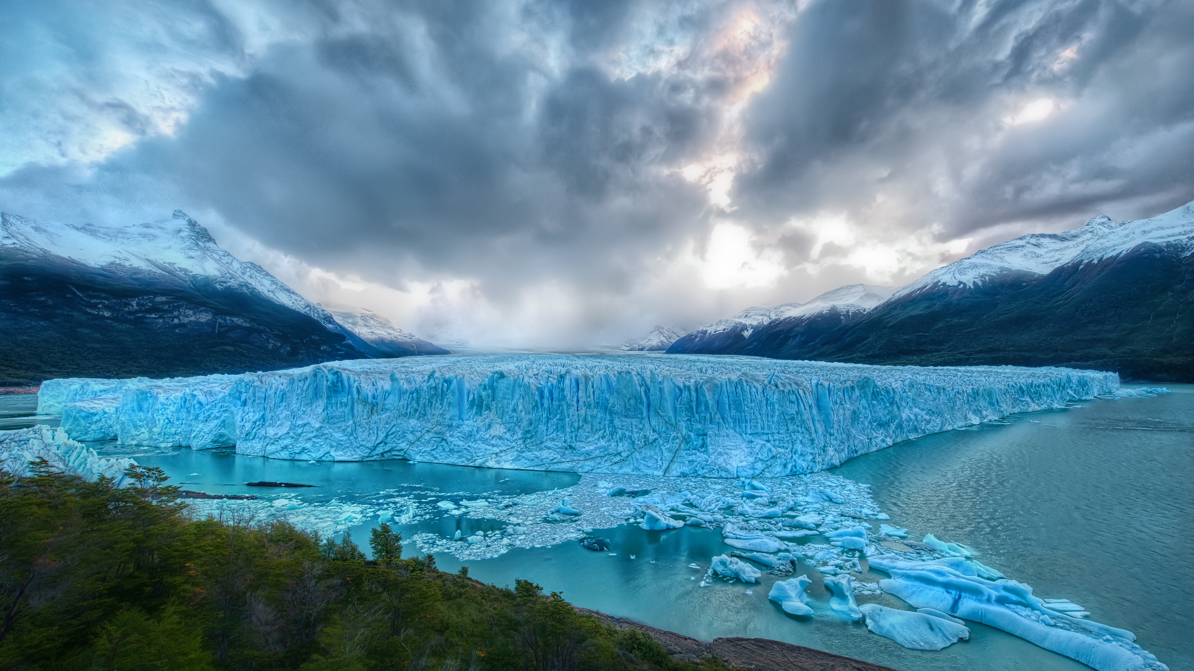 Обои ледник, природа, ледниковое озеро, айсберг, ледяная форма в разрешении 3840x2160