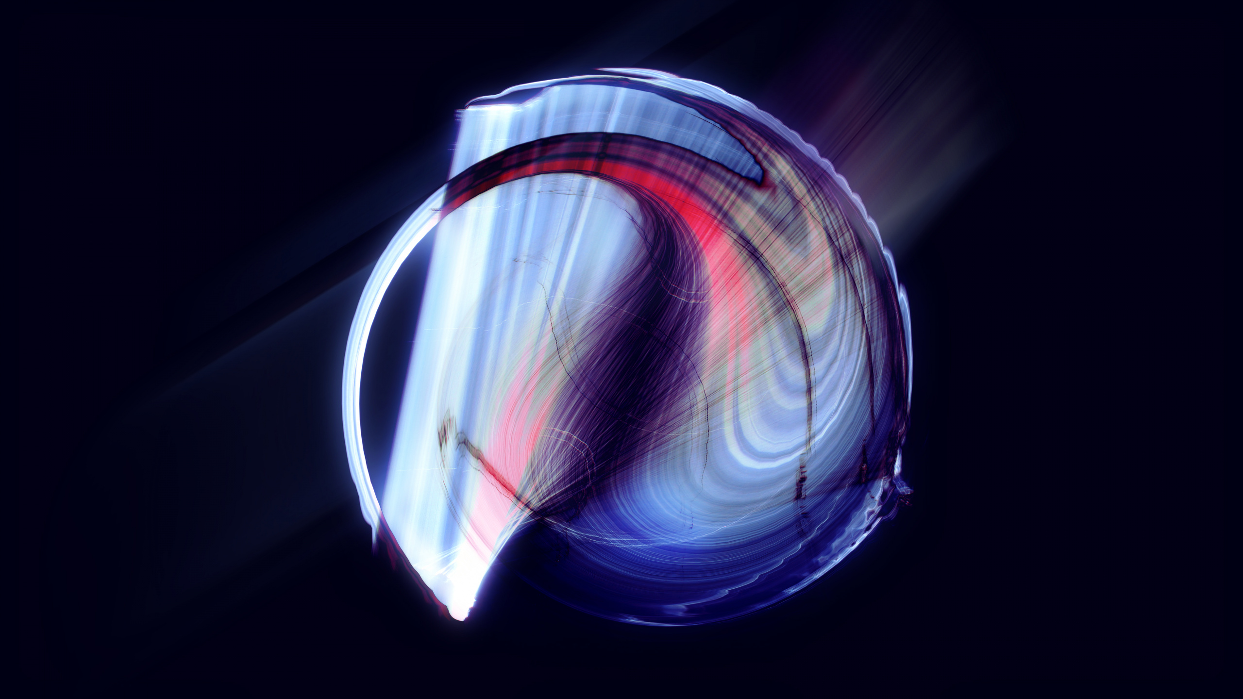 Обои арт, свет, вода, круг, графика в разрешении 2560x1440