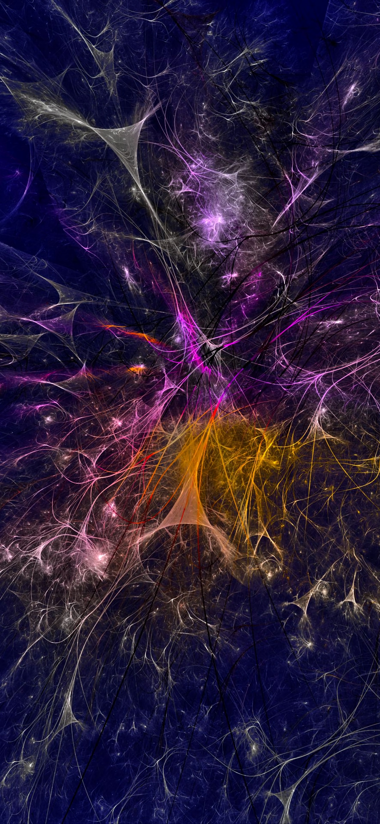 Обои пурпур, природа, фрактальное искусство, Фиолетовый, синий в разрешении 1242x2688