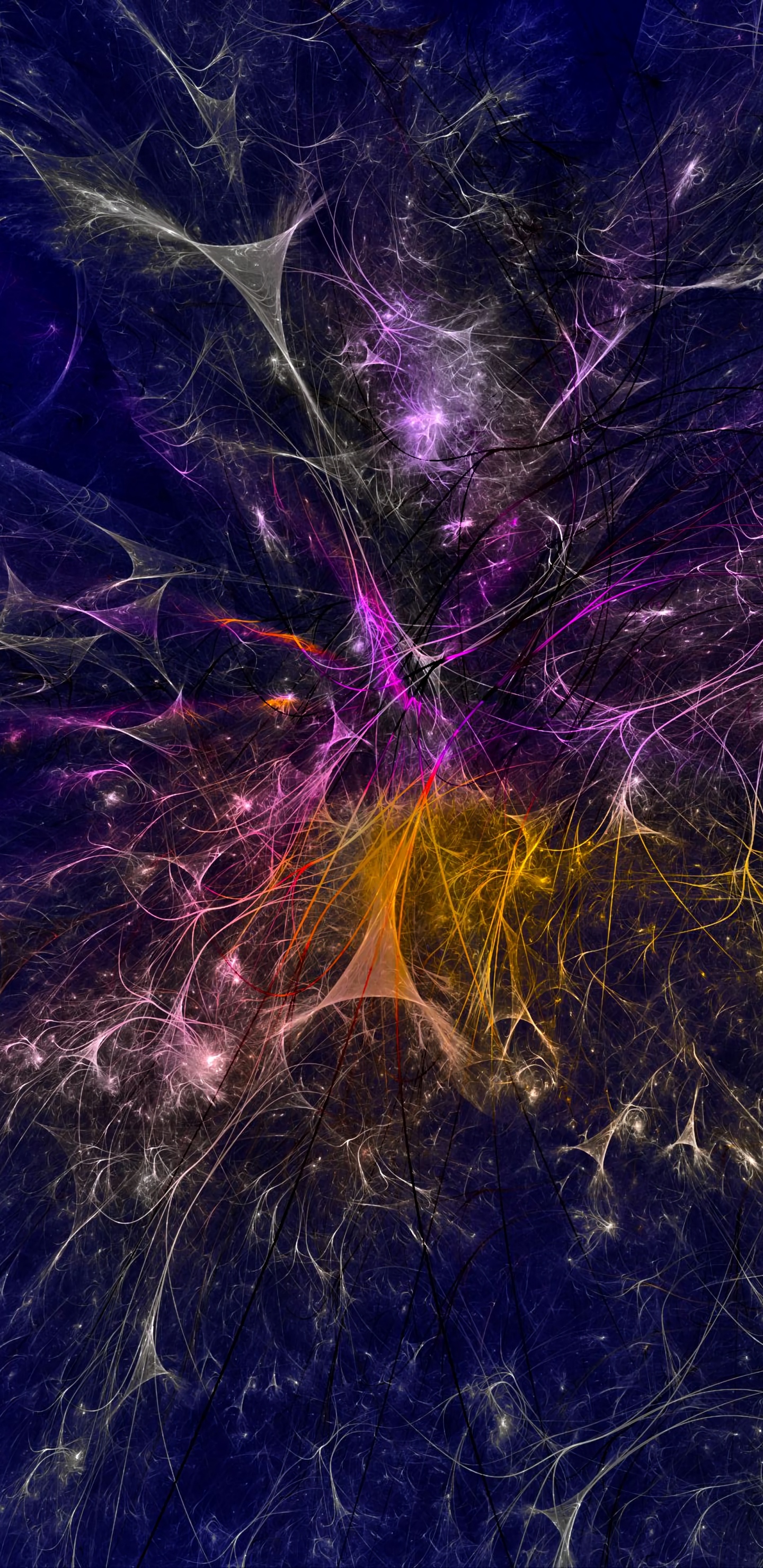 Обои пурпур, природа, фрактальное искусство, Фиолетовый, синий в разрешении 1440x2960