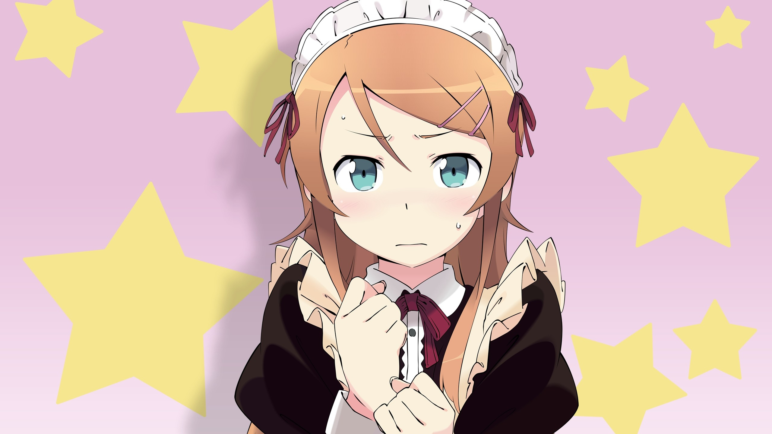 Обои мультфильм, мангака, нос, горничная, девушка в разрешении 2560x1440