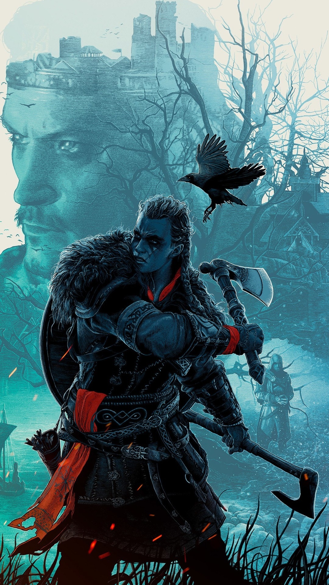 Обои assassins creed valhalla, assassins creed, стелс игры, арт, боевик в разрешении 1080x1920