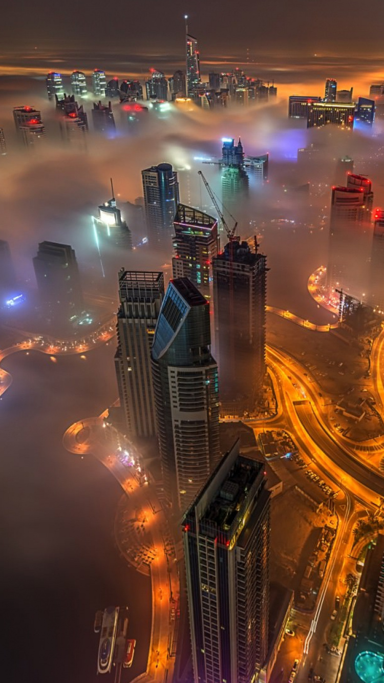 Обои Бурдж Халифа, городской пейзаж, метрополия, город, городской район в разрешении 750x1334