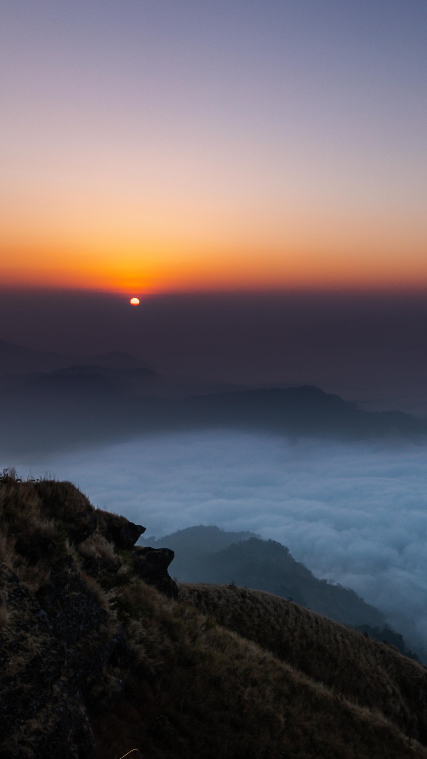 Обои природа, горизонт, восход солнца, облако, утро в разрешении 1440x2560