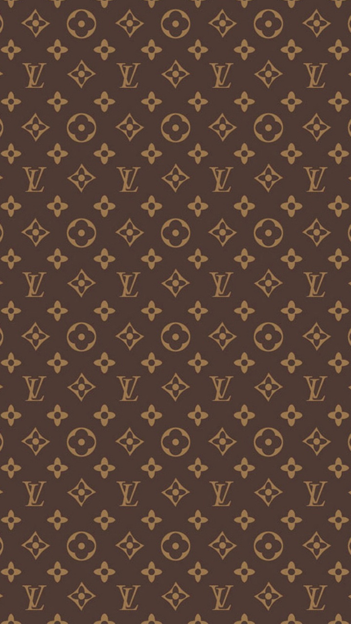 Обои Louis Vuitton, коричневый цвет, узор, дизайн, текст в разрешении 720x1280