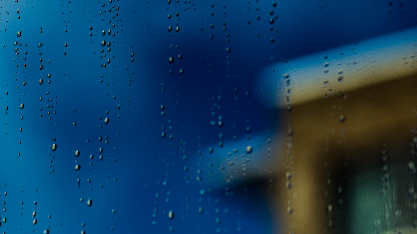 Обои вода, синий, дождь, облако, падение в разрешении 1366x768