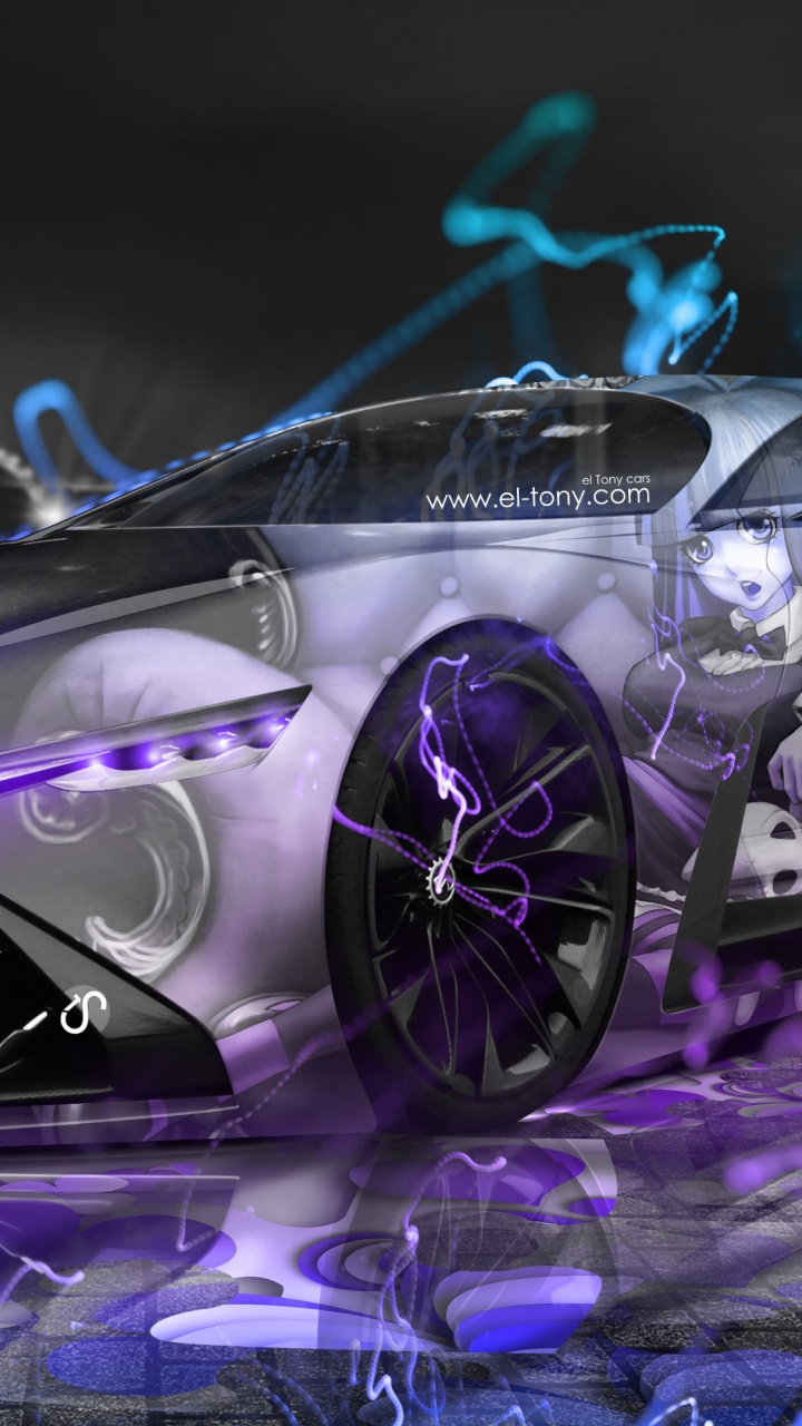 Обои авто, спорткар, Ламборджини, пурпур, суперкар в разрешении 720x1280