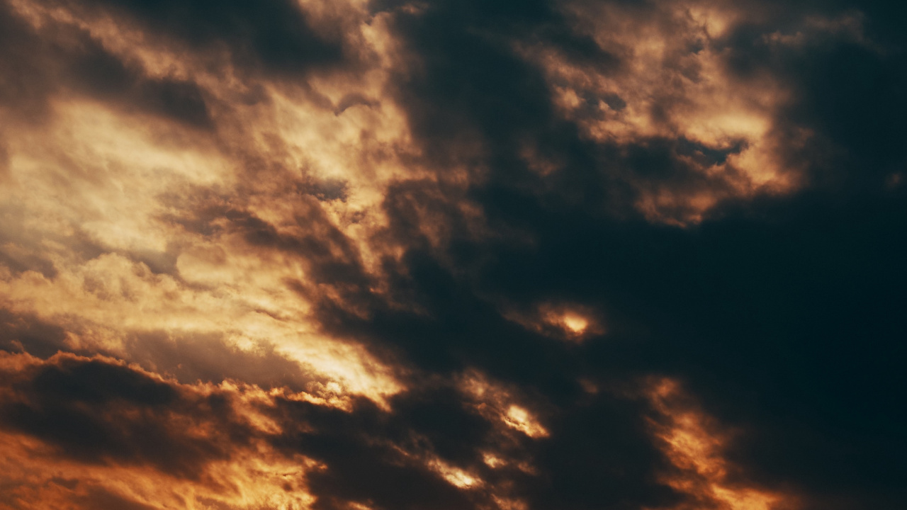 Обои облако, послесвечение, Янтарь, природный ландшафт, сумрак в разрешении 1280x720