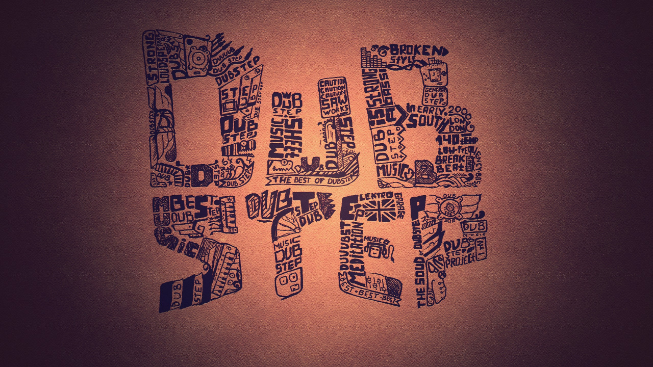 Обои дабстеп, арт, текст, иллюстрация, каллиграфия в разрешении 1280x720