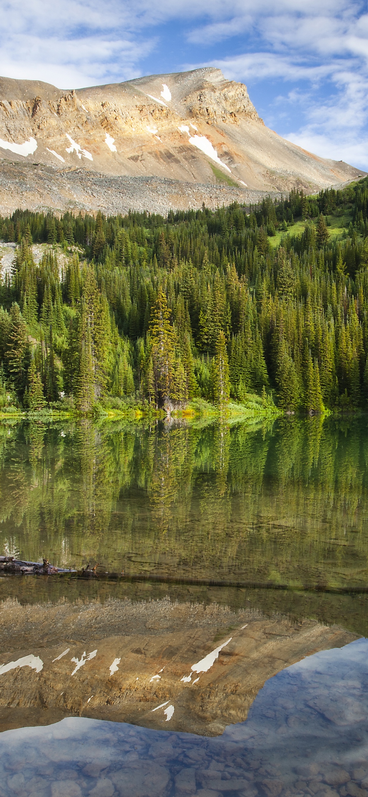 Обои озеро, природа, дикая местность, отражение, каровое озеро в разрешении 1242x2688