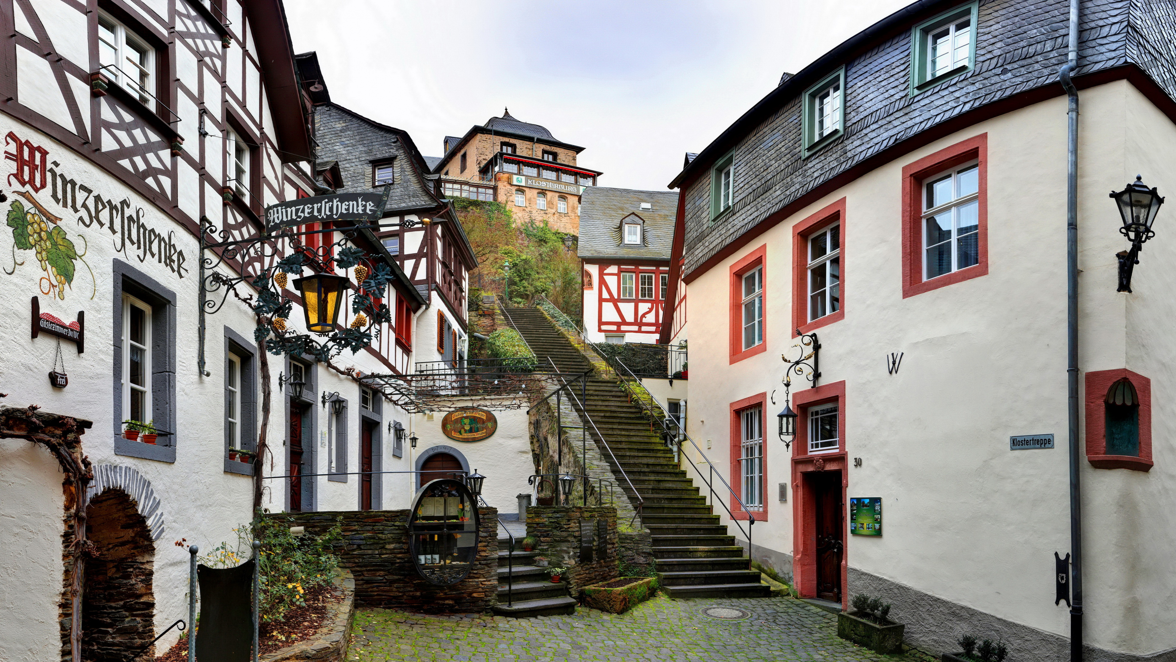 Обои Байльштайн Рейнланд-Пфальц, улица, город, городок, соседство в разрешении 3840x2160