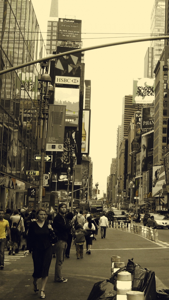 Обои городской район, метрополия, улица, город, деловой район в разрешении 720x1280