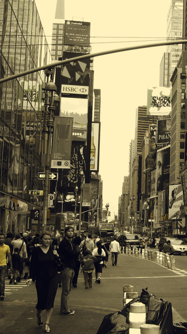 Обои городской район, метрополия, улица, город, деловой район в разрешении 750x1334