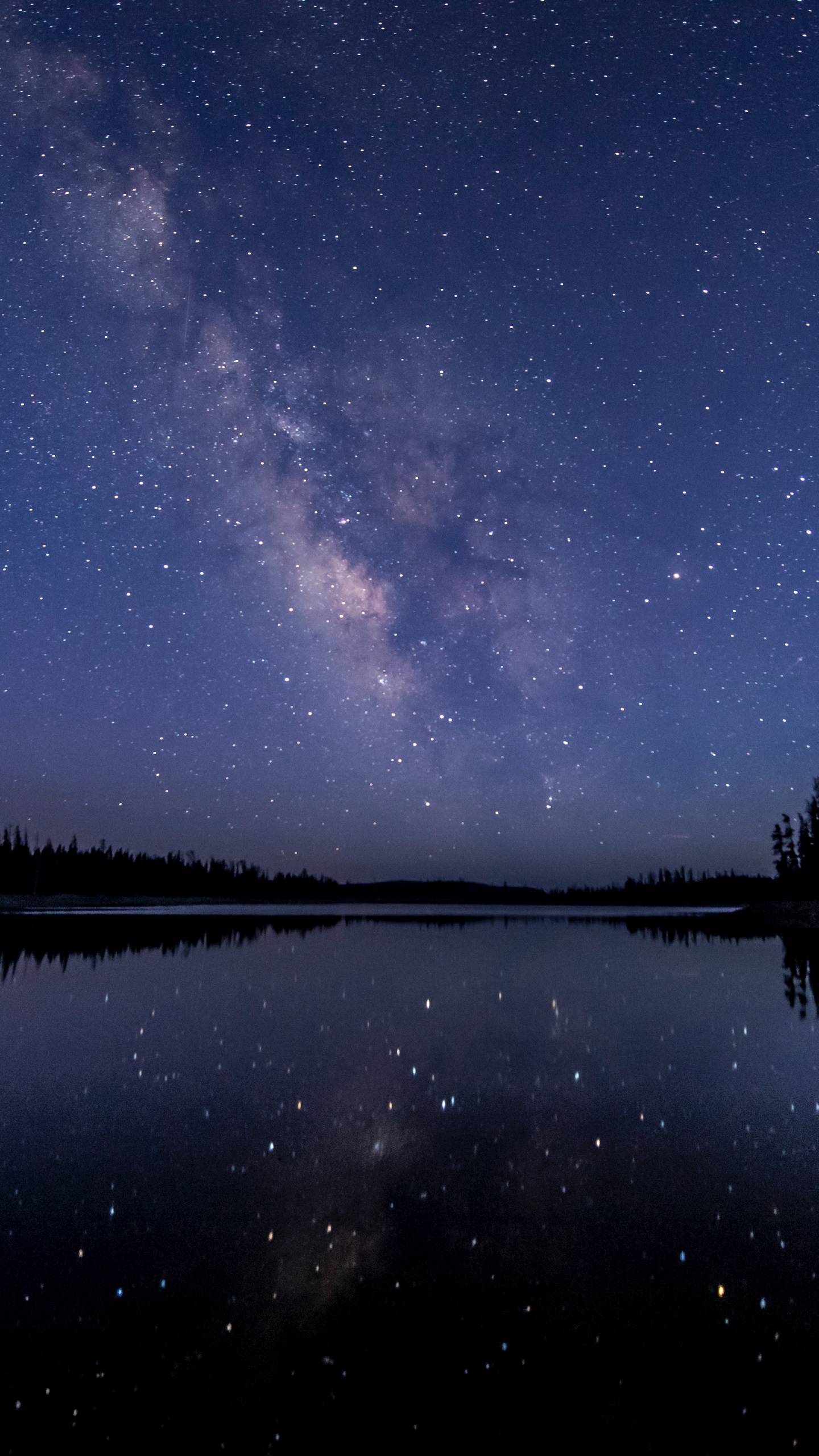 Обои Млечный Путь, звезда, ночное небо, отражение, природа в разрешении 1440x2560