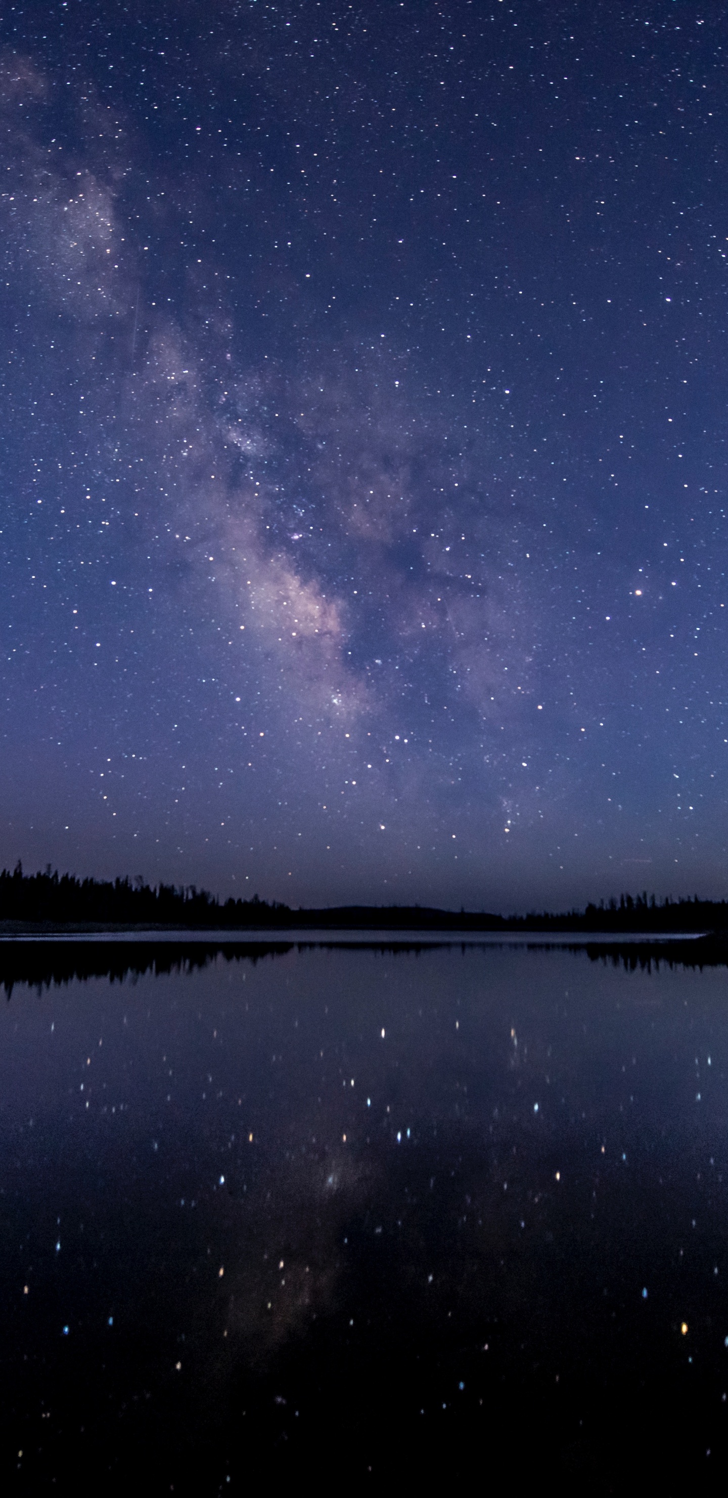 Обои Млечный Путь, звезда, ночное небо, отражение, природа в разрешении 1440x2960