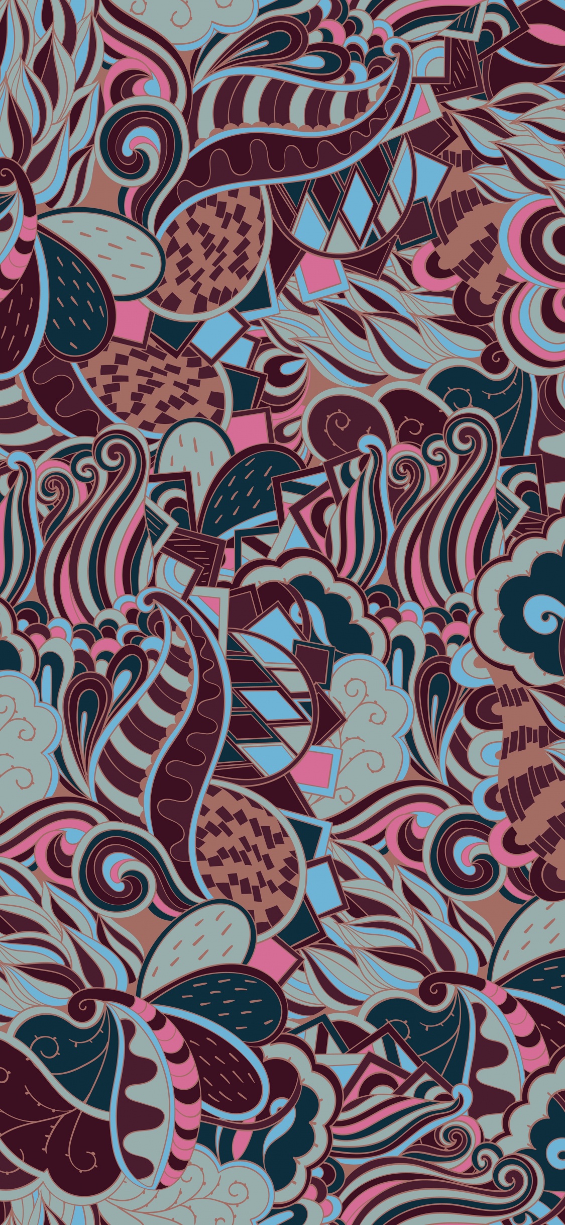 Обои узор, ткань, мотив, бордовые, визуальное искусство в разрешении 1125x2436