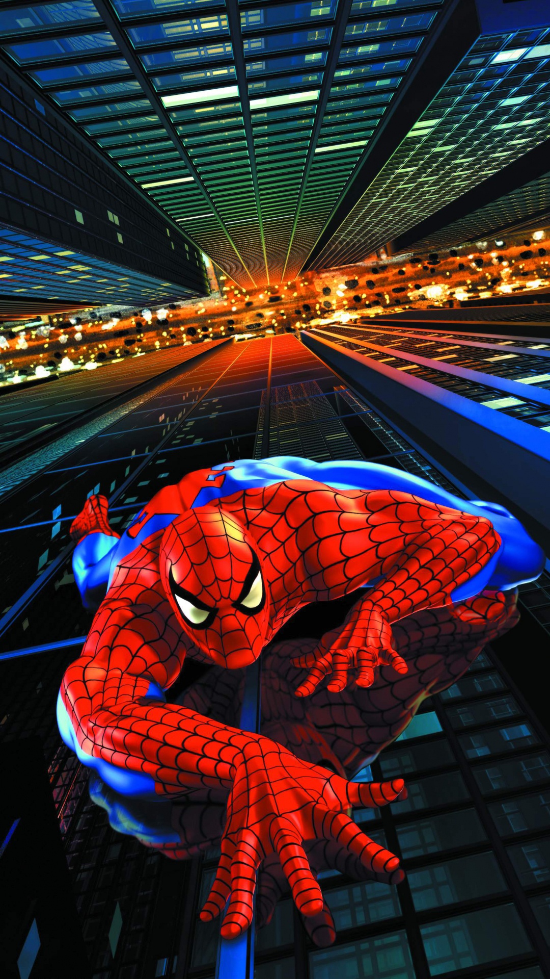 Обои человек-паук, супергерой, комиксы Марвел, арт, синий в разрешении 1080x1920