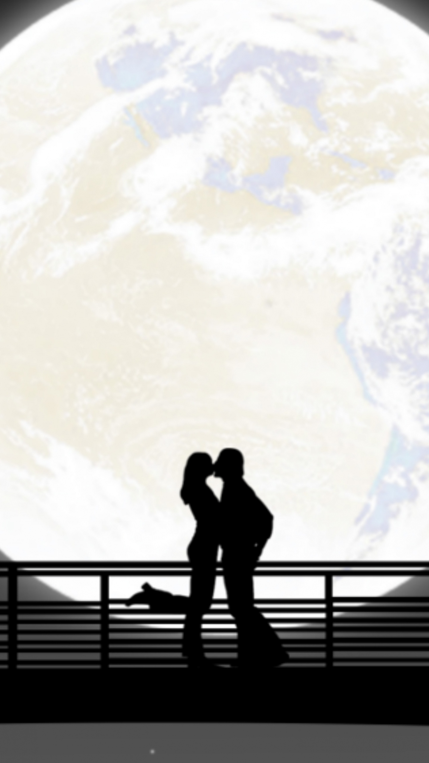 Обои луна, свет, силуэт, астрономический объект, атмосфера в разрешении 1440x2560