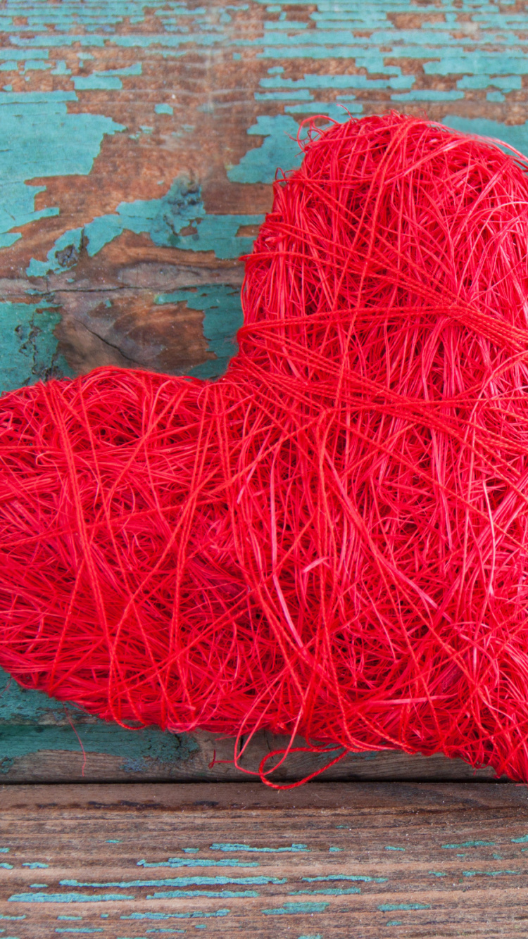 Обои 14 февраля, День Святого Валентина, красный цвет, сердце, любовь в разрешении 750x1334