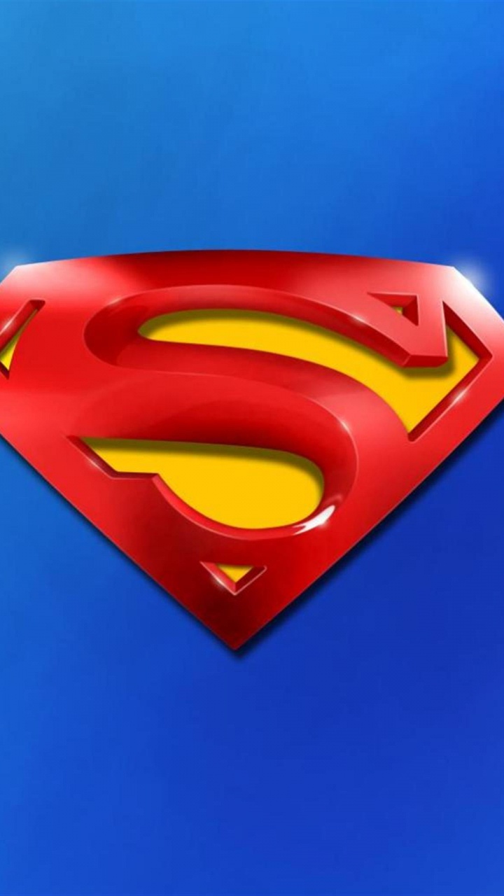 Обои Логотип супермена, Супермен, лого, супергерой, графика в разрешении 720x1280