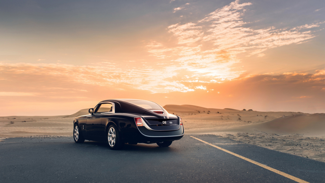 Обои Rolls Royce Sweptail, Роллс-Ройс Фантом Переворот, легковые автомобили, rolls-royce, Роллс-Ройс Куллинан в разрешении 1366x768