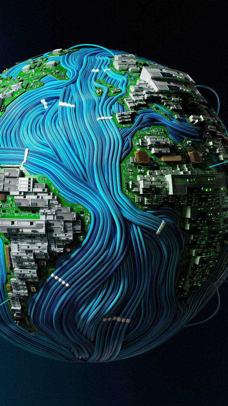 Обои земля, мир, сфера, графика, технологии в разрешении 750x1334