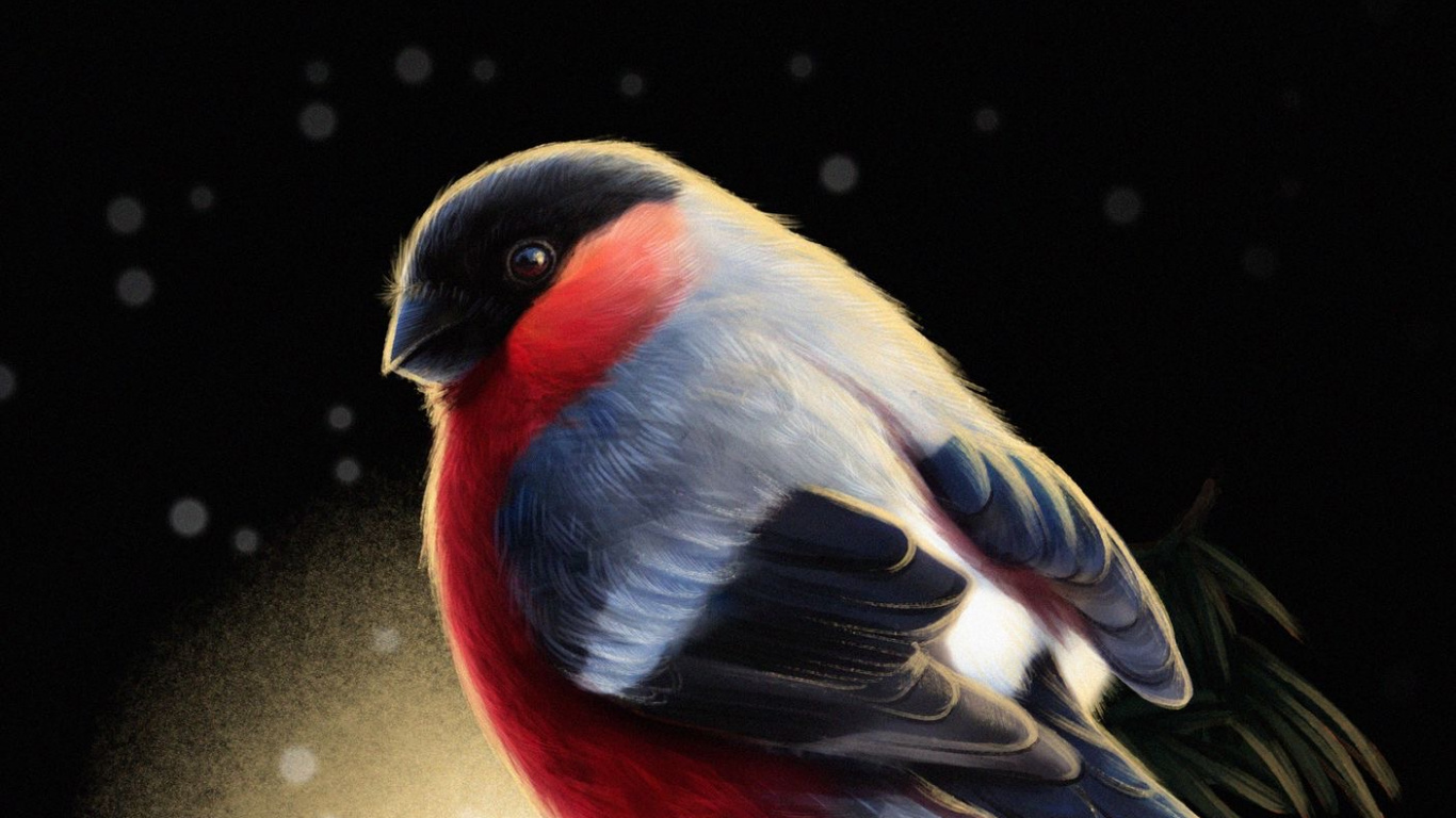 Обои клюв, drawcutie - рисуй милых девушек, птица, растение, крыло в разрешении 1366x768