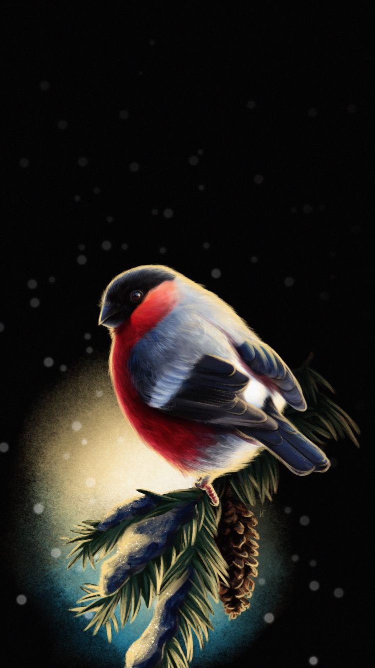 Обои клюв, drawcutie - рисуй милых девушек, птица, растение, крыло в разрешении 750x1334