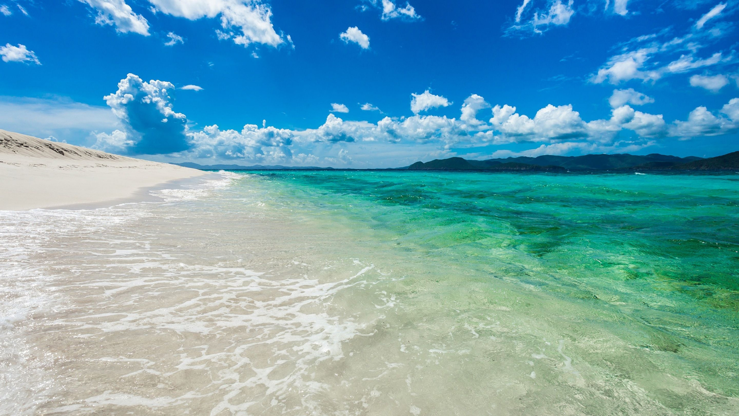 Обои море, океан, волна, пляж, берег в разрешении 2560x1440