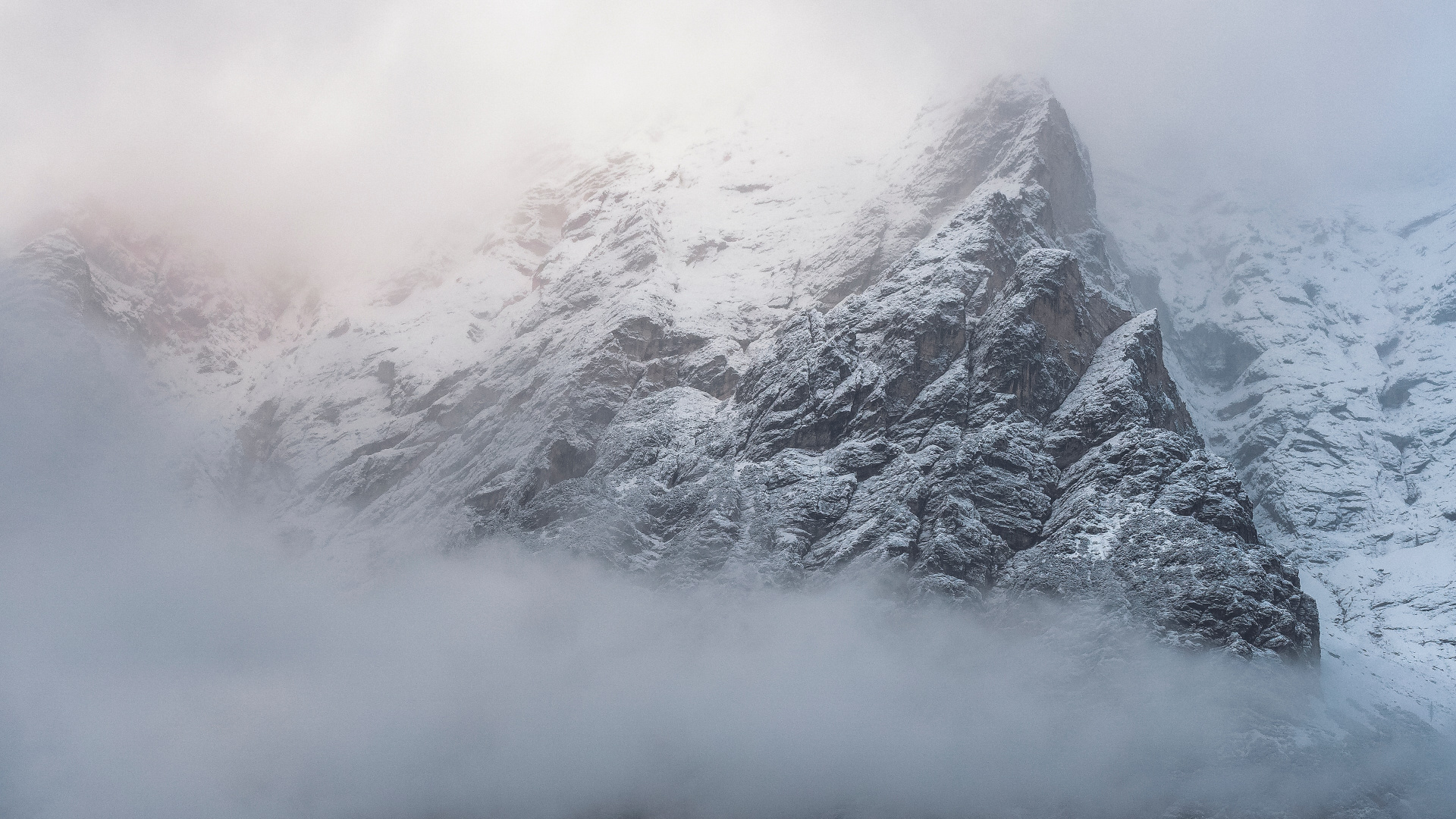 Обои небо, озеро, зима, океан, Черный Белый - М в разрешении 1920x1080